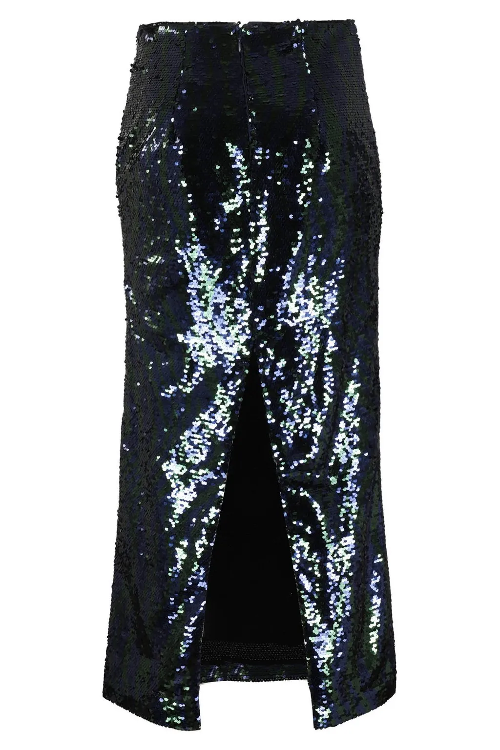 Sequin-Embellished High-Waist Midi Skirt