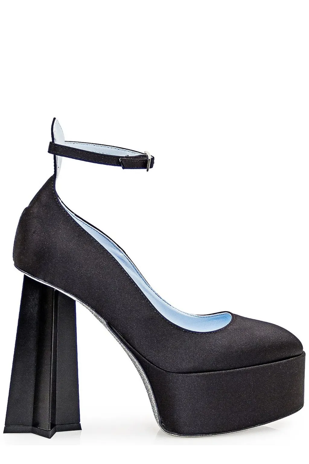 Round Toe Ankle Strap Pumps