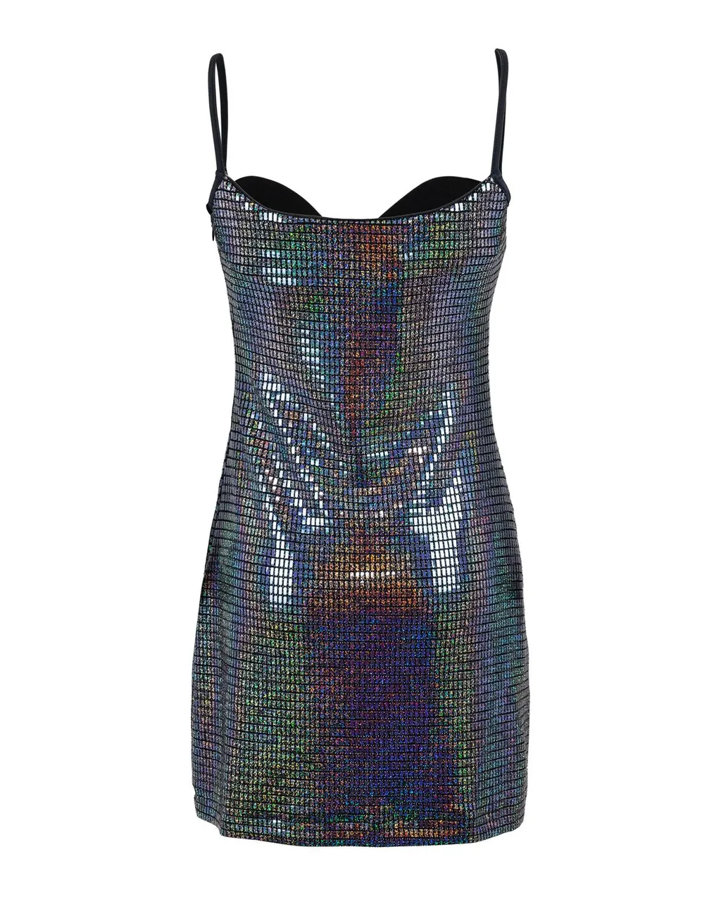 Chainmail-Effect Spaghetti Strapped Mini Dress