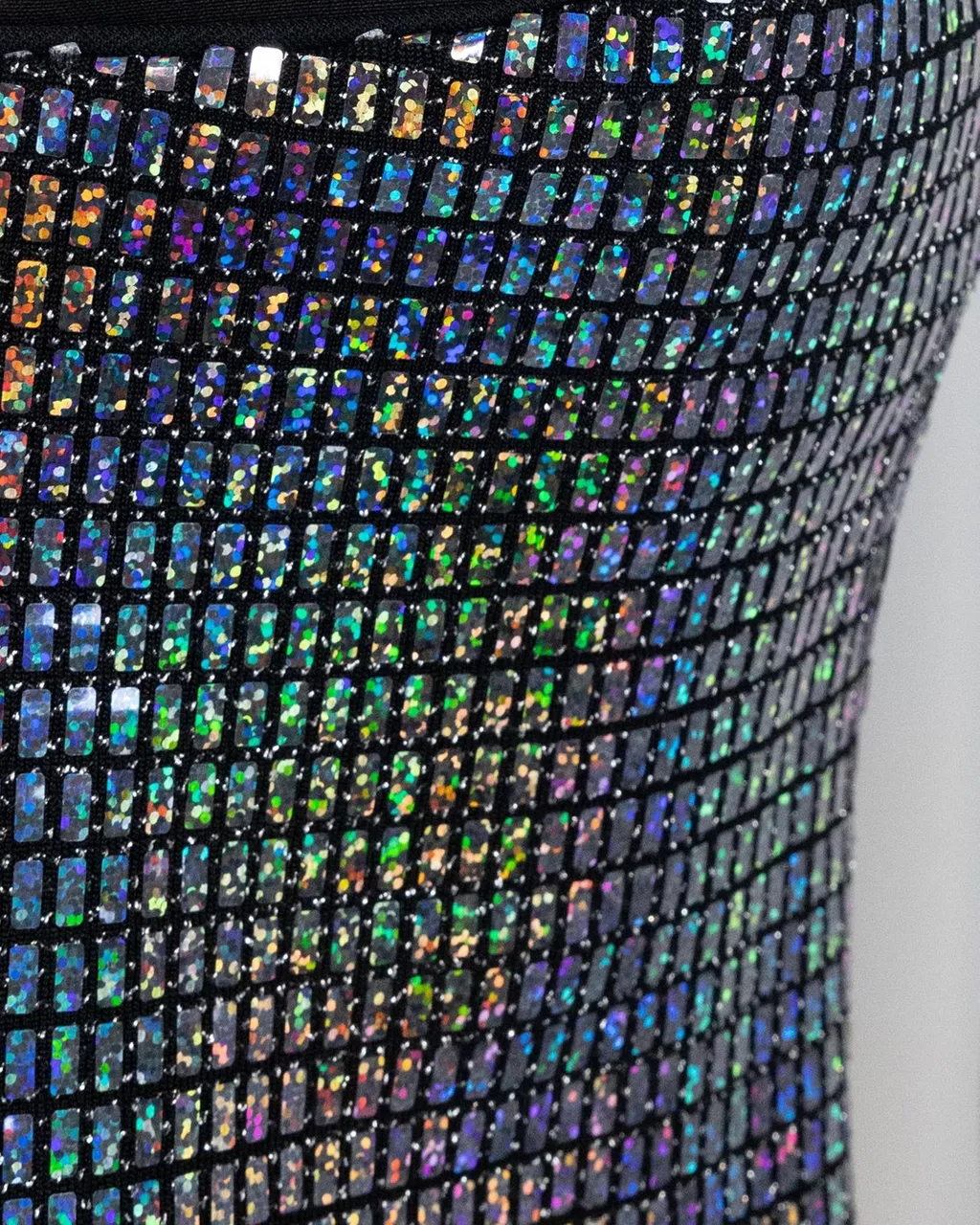 Chainmail-Effect Spaghetti Strapped Mini Dress
