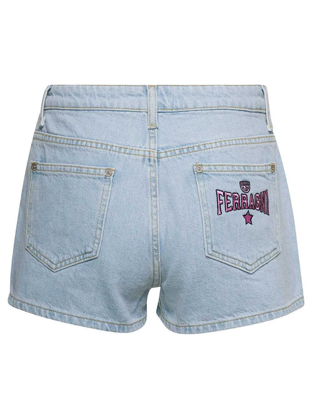 Logo Embroidered Denim Shorts