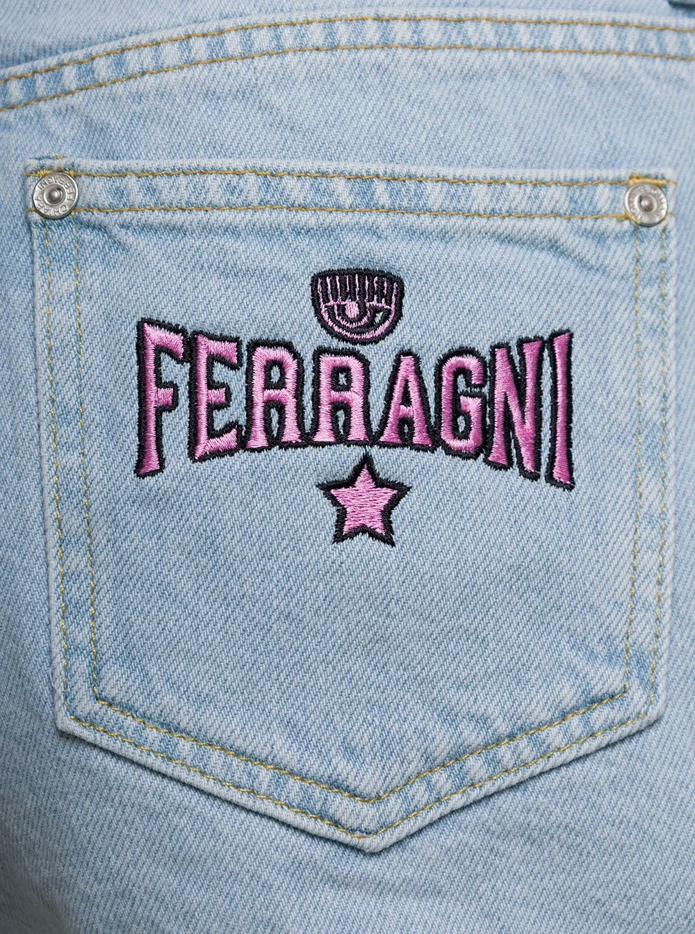 Logo Embroidered Denim Shorts