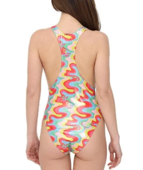 Logo Printed One-Piece Swimsuit