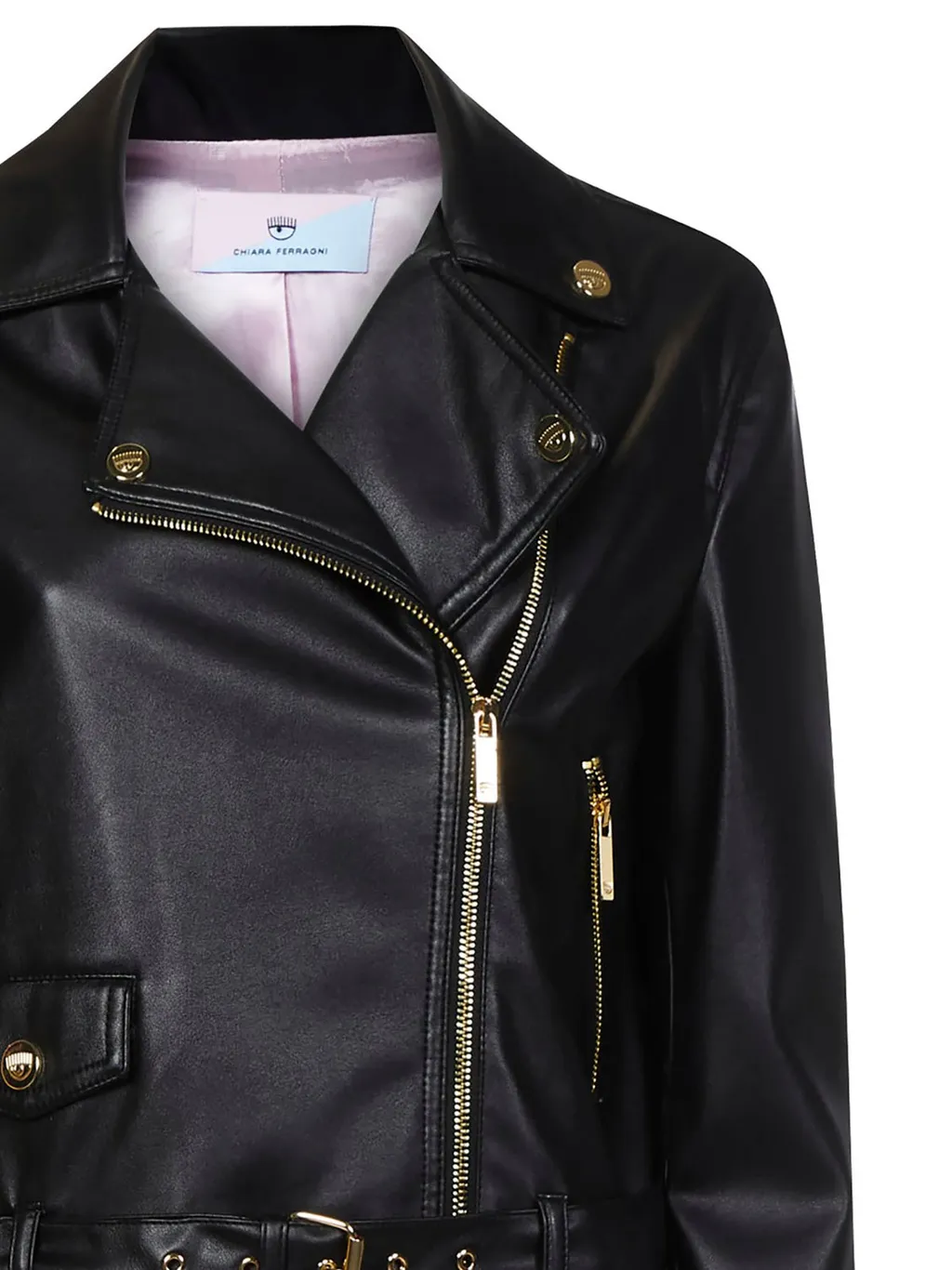 Embellished Zip-Up Biker Jacket