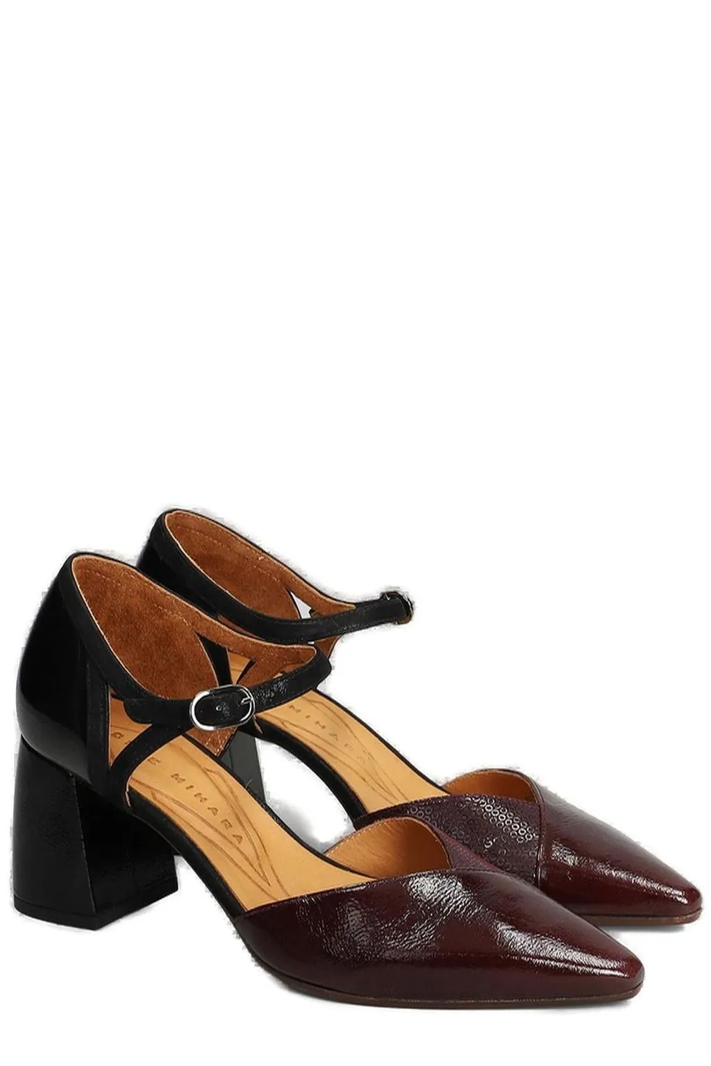 Abanon Block Heel Pointed Toe Pumps