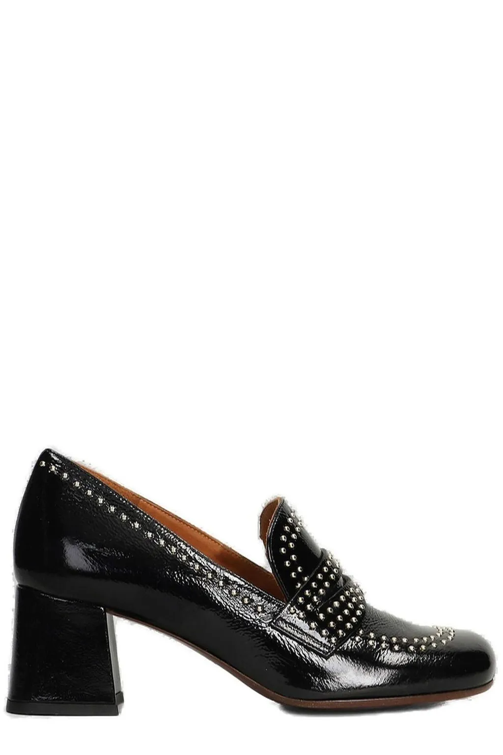 Block Heel Embellished Pumps