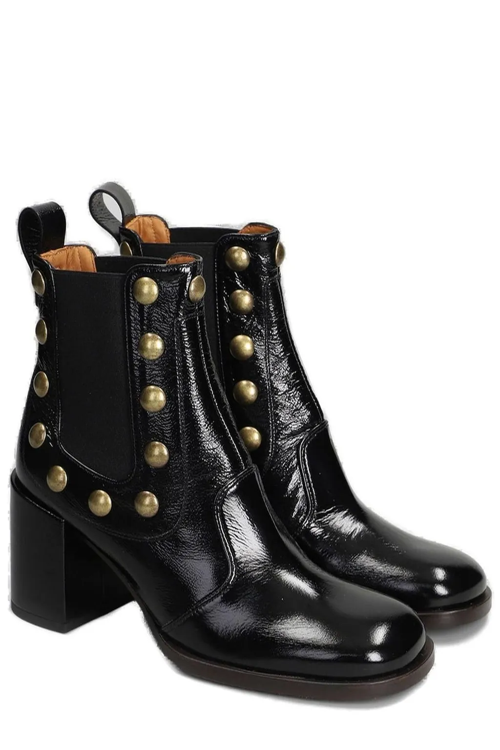 Block Heel Embellished Boots
