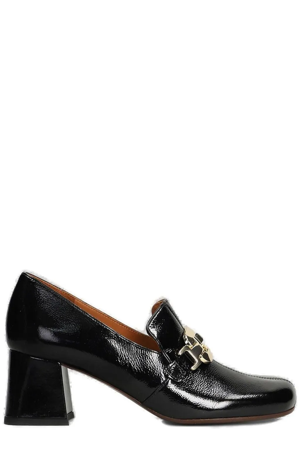 Moil Block Heel Embellished Pumps