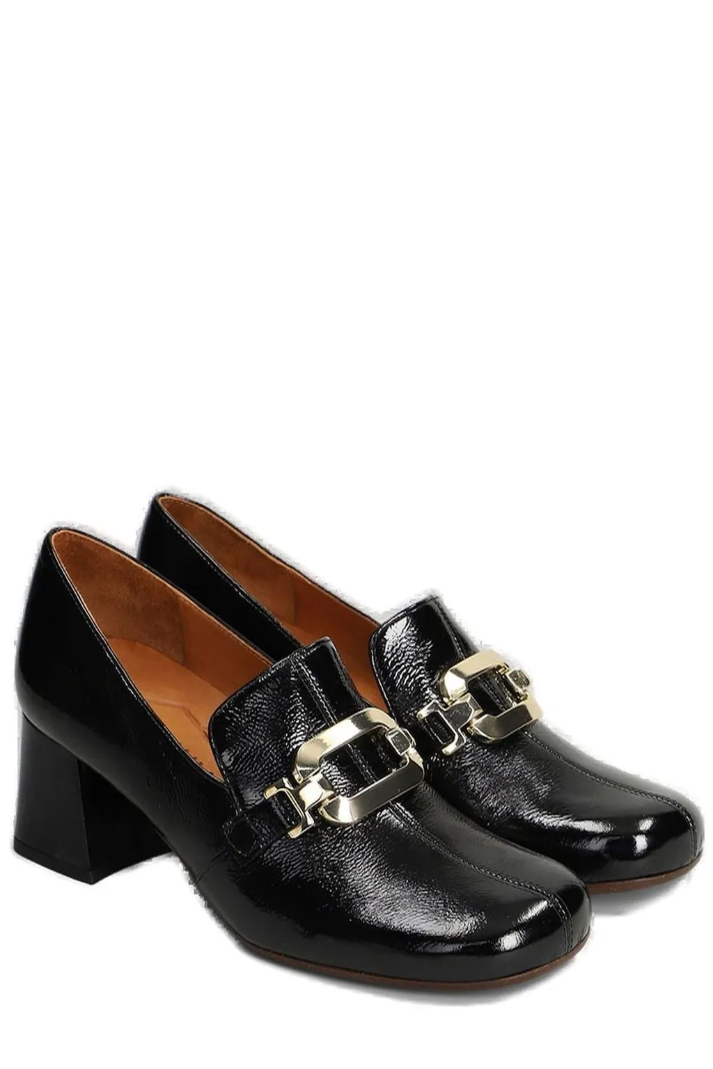 Moil Block Heel Embellished Pumps