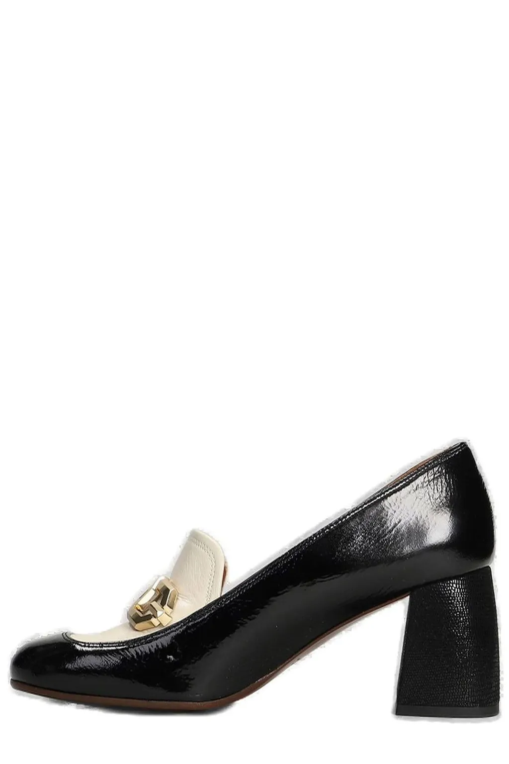 Block Heel Round Toe Pumps