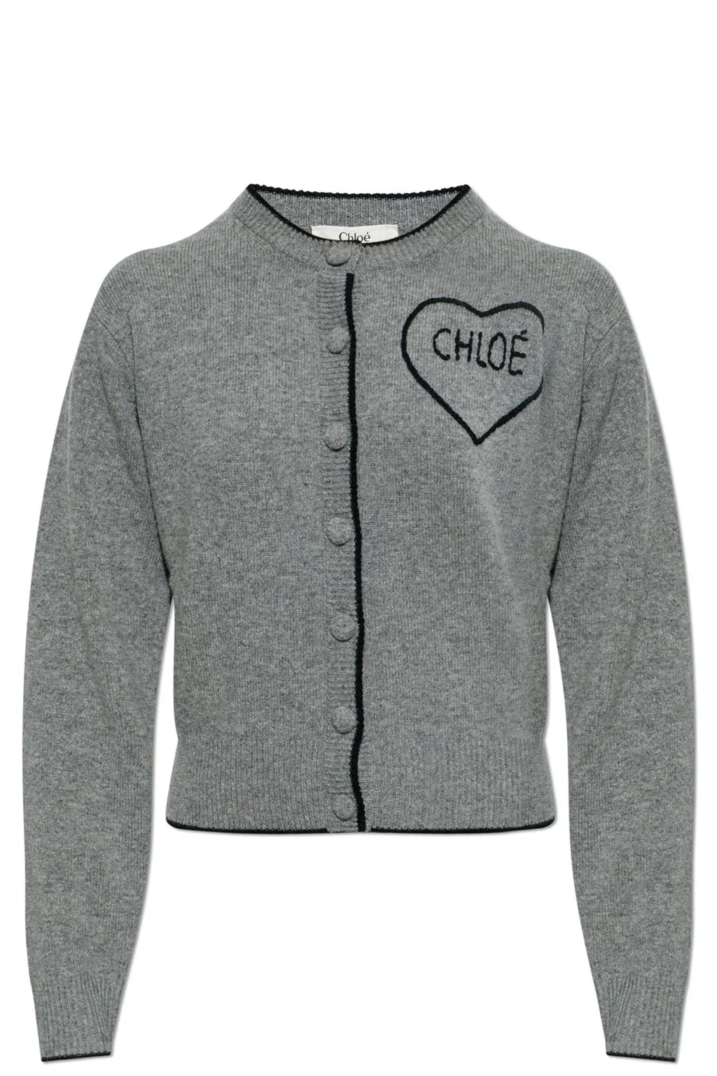 Fitted Crewneck Knitted Cardigan