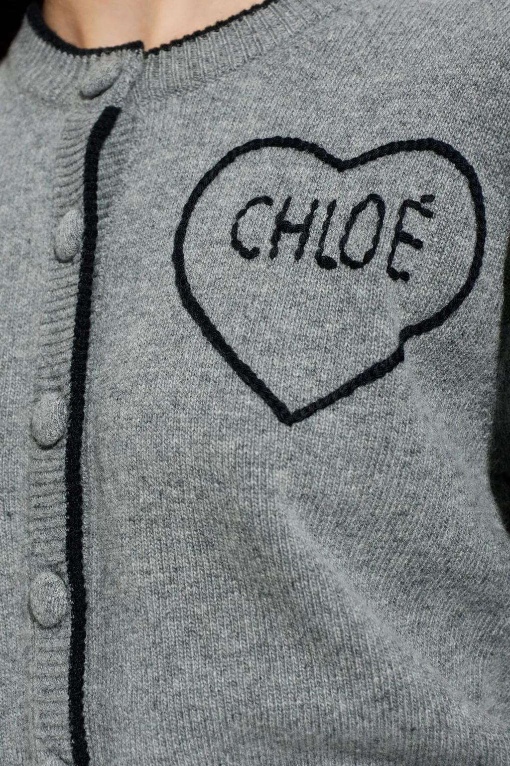 Fitted Crewneck Knitted Cardigan