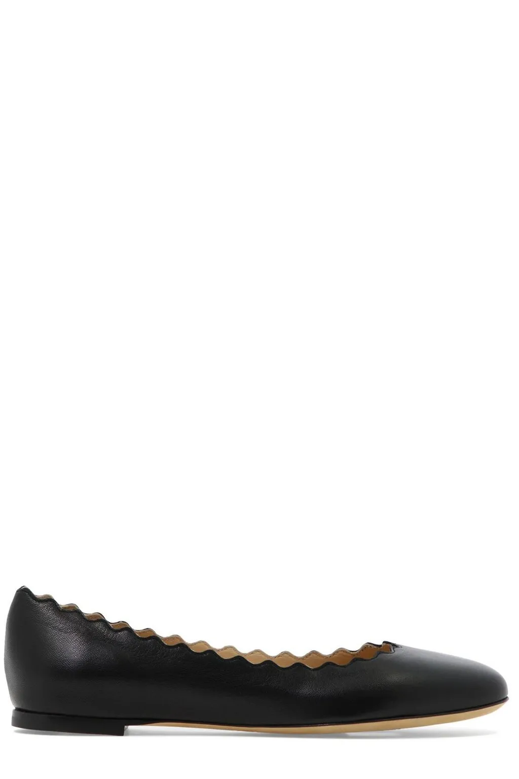 Scallop-Edge Ballerina Flats