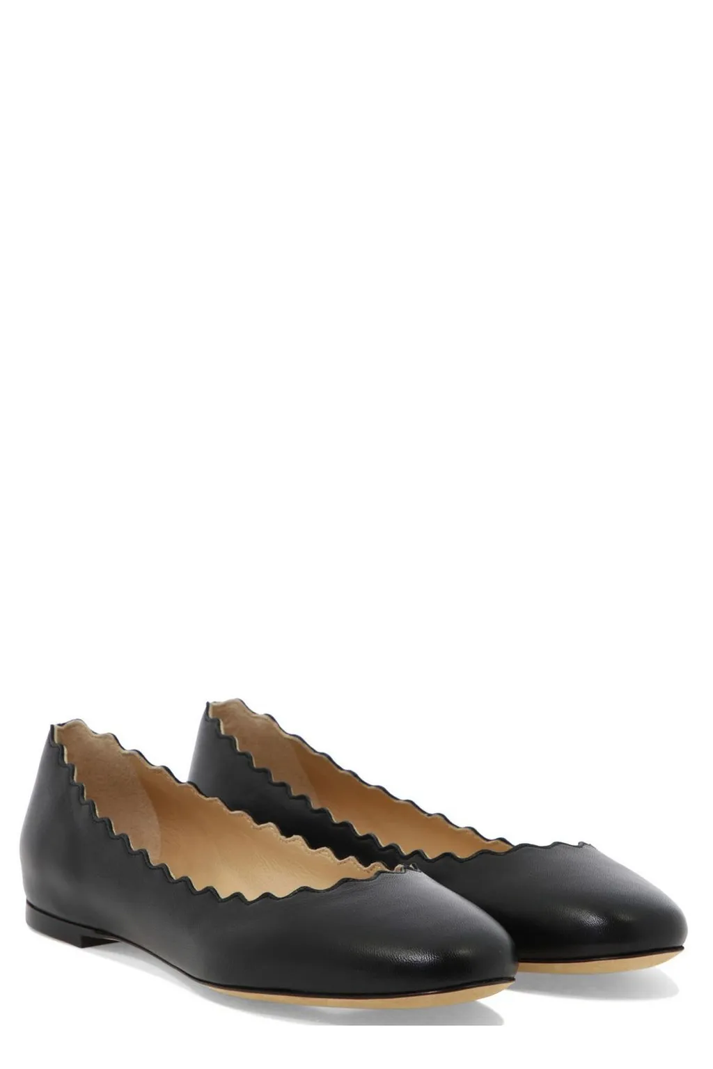 Scallop-Edge Ballerina Flats