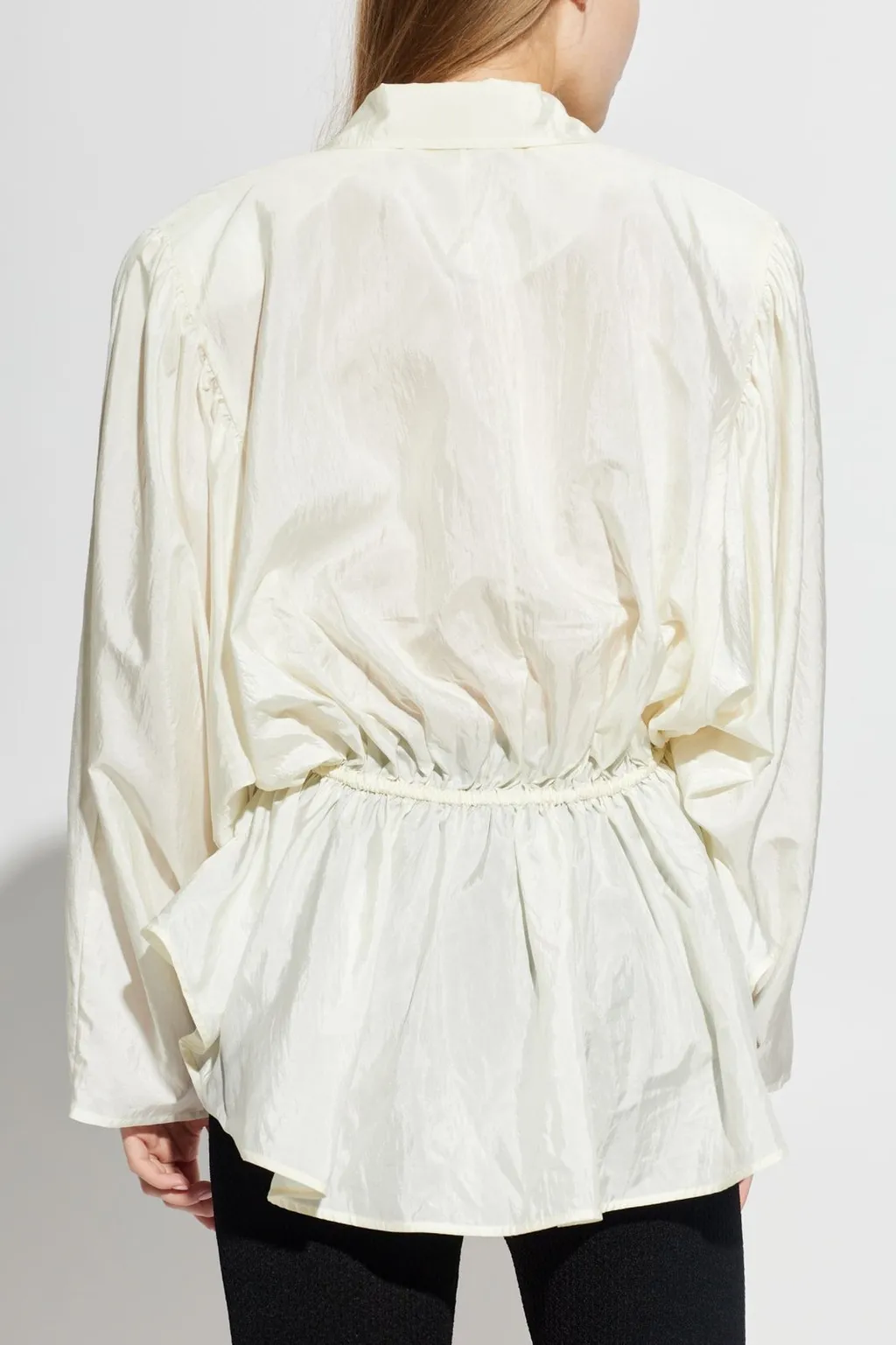 Puffy Sleeved V-Neck Blouse