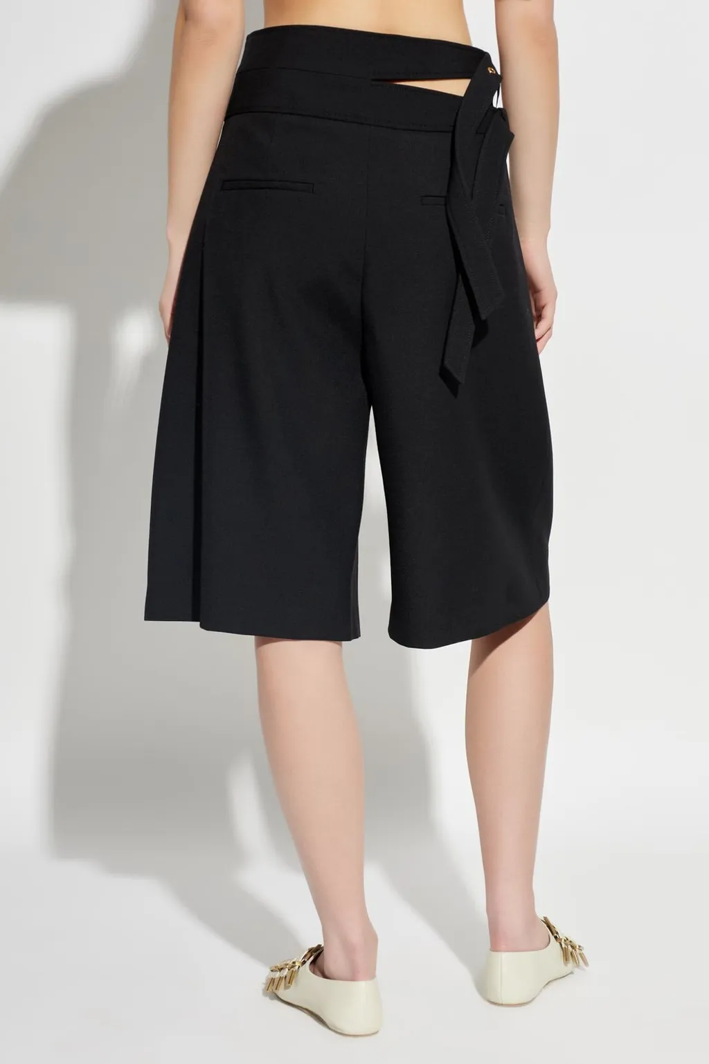 Double-Buckled Knee-Length Shorts