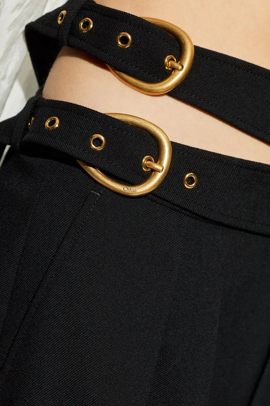 Double-Buckled Knee-Length Shorts
