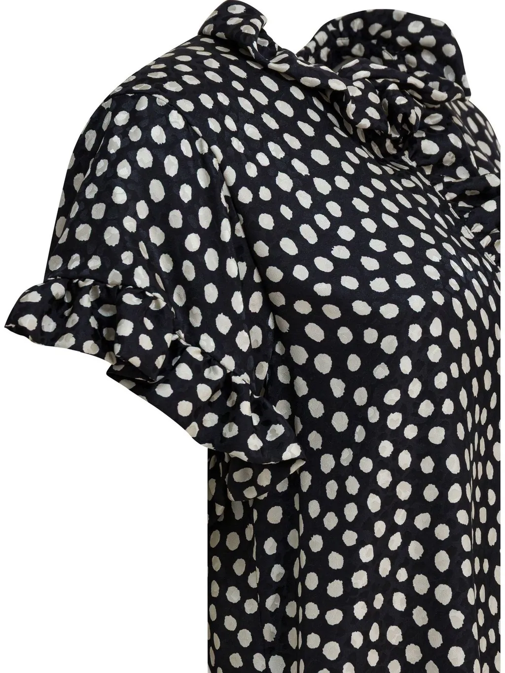 Polka Dot Printed Ruffled Mini Dress