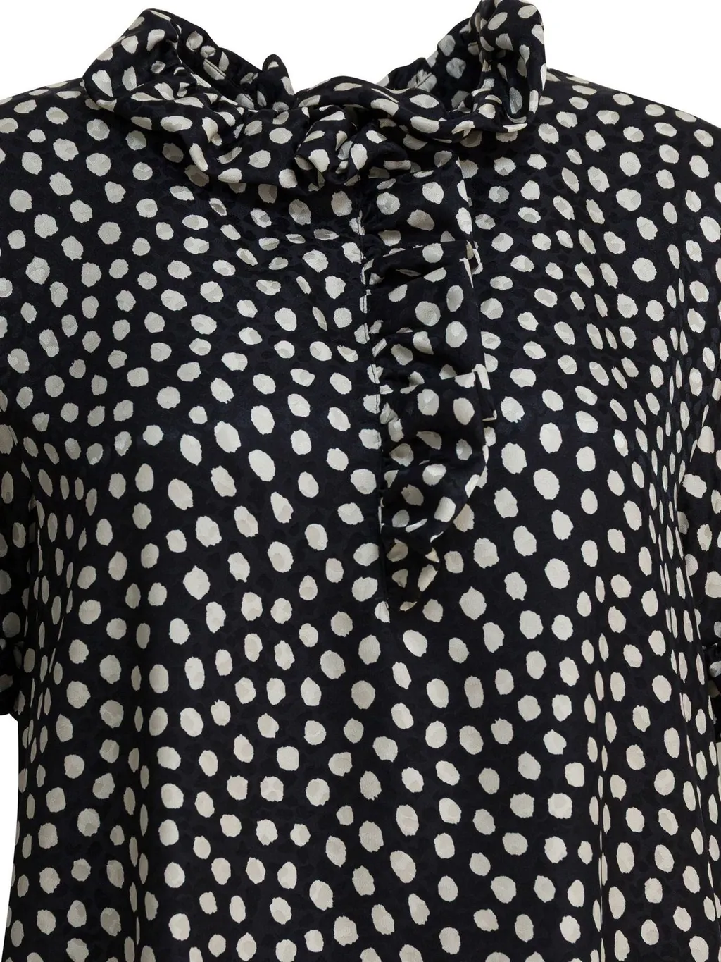 Polka Dot Printed Ruffled Mini Dress