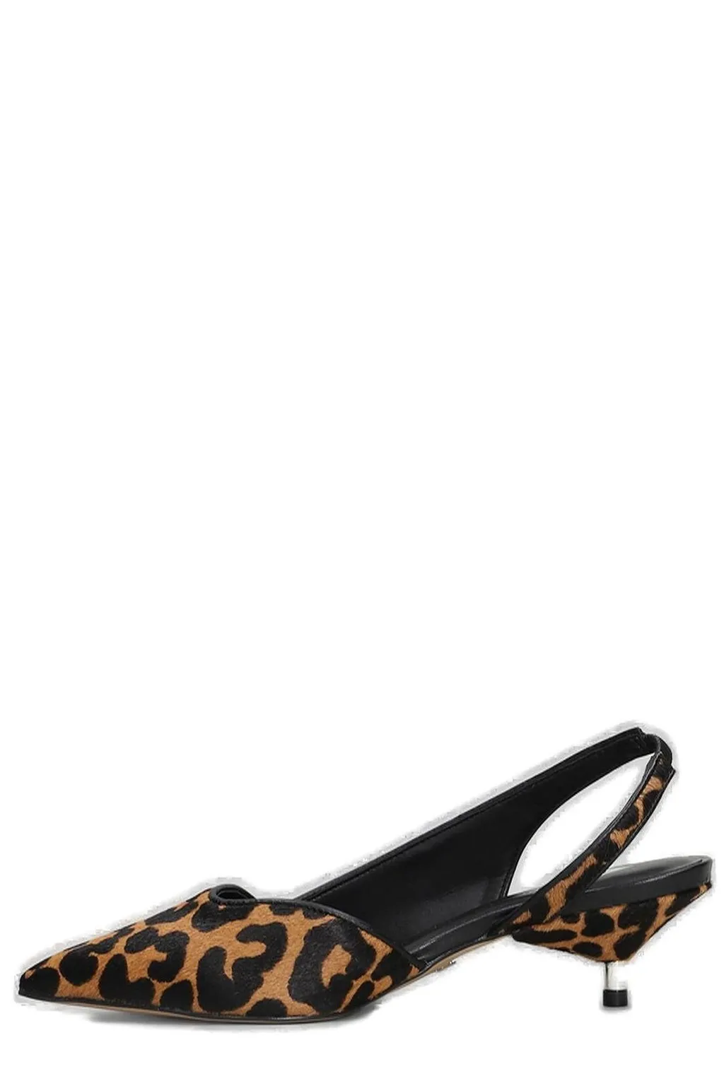 Leopard Printed Slingback Heeled Pumps