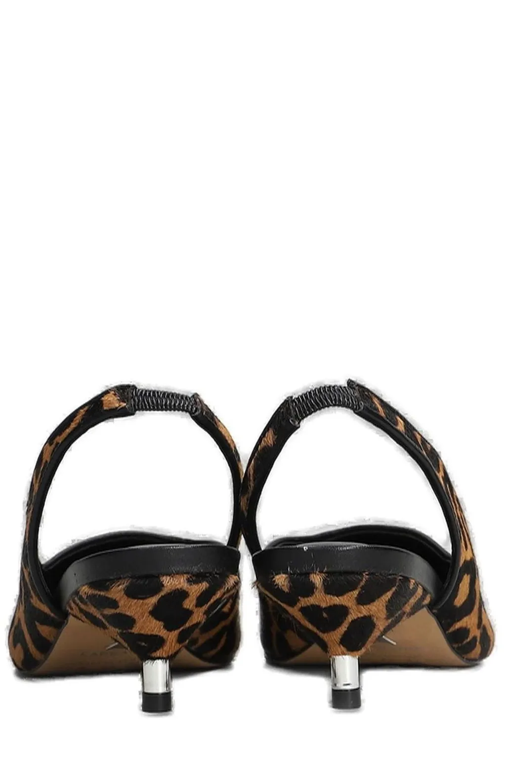 Leopard Printed Slingback Heeled Pumps