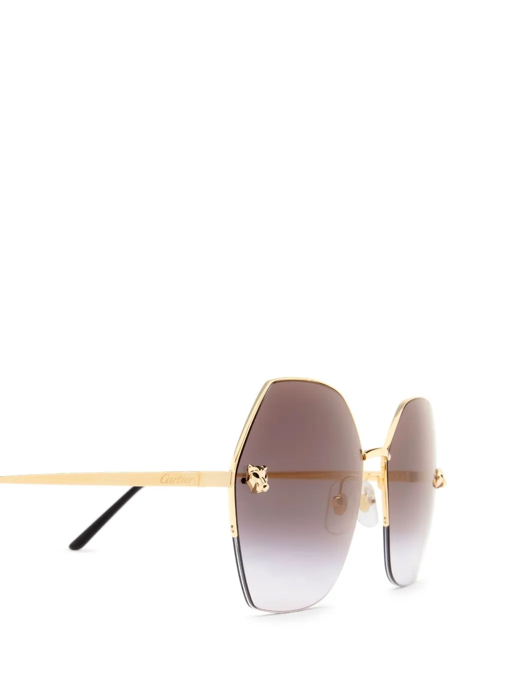 Panther Emblem Geometric Sunglasses