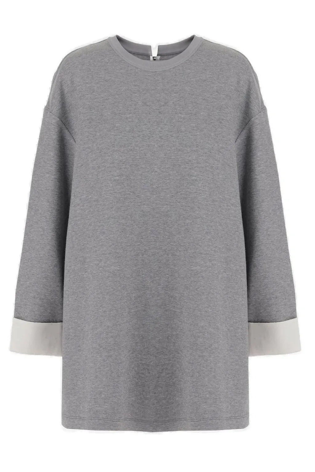 Contrasting-Cuff Three-Quarter Sleeves Top