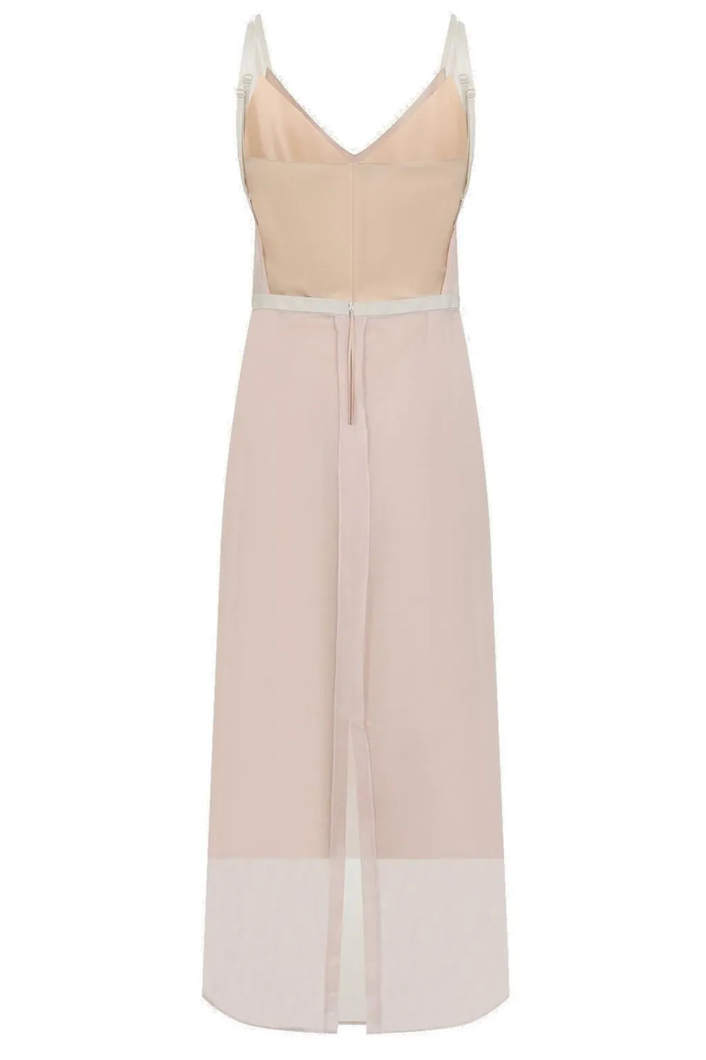 Rear Slit Satin Long Dress