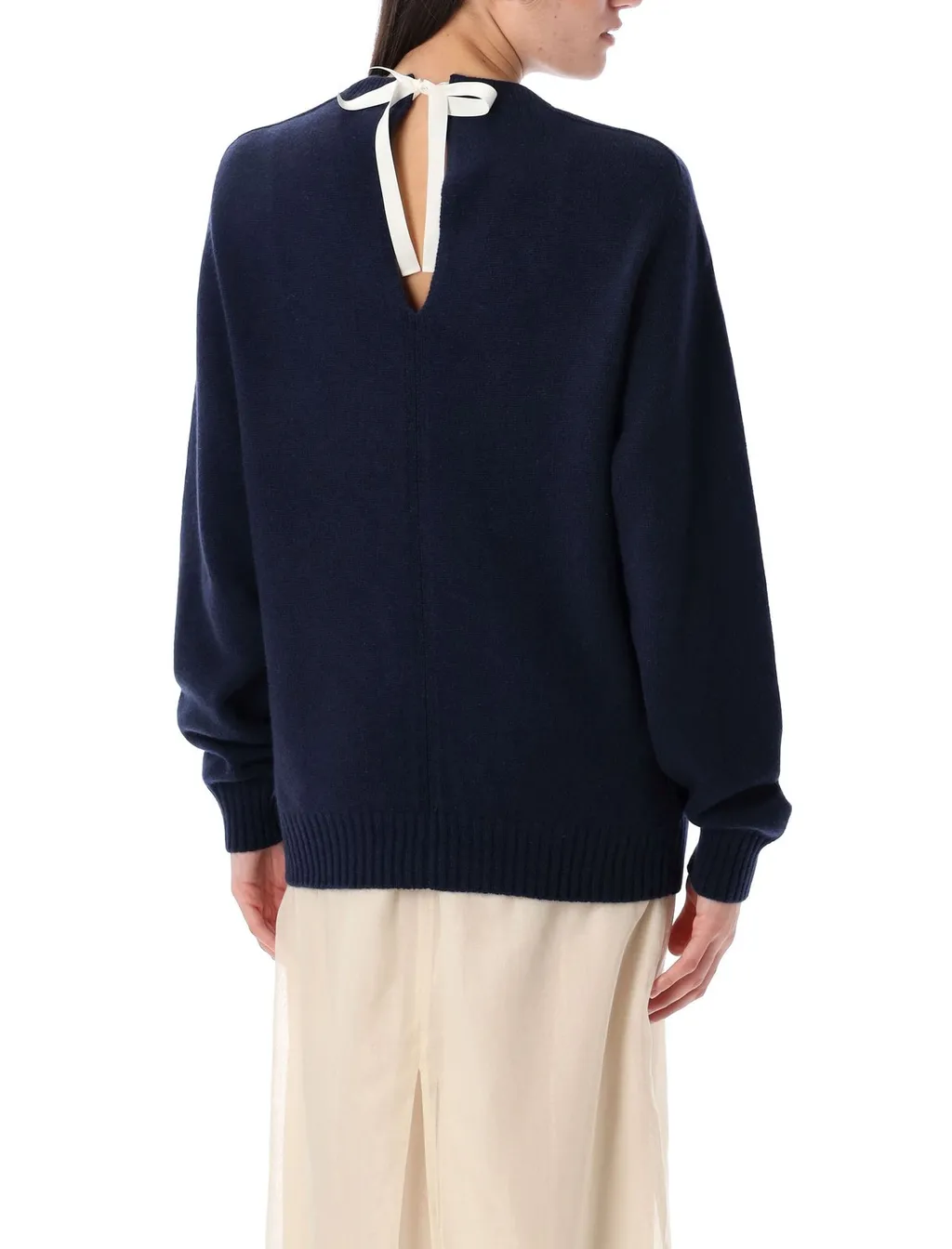 Tie-Detailed Knitted Jumper