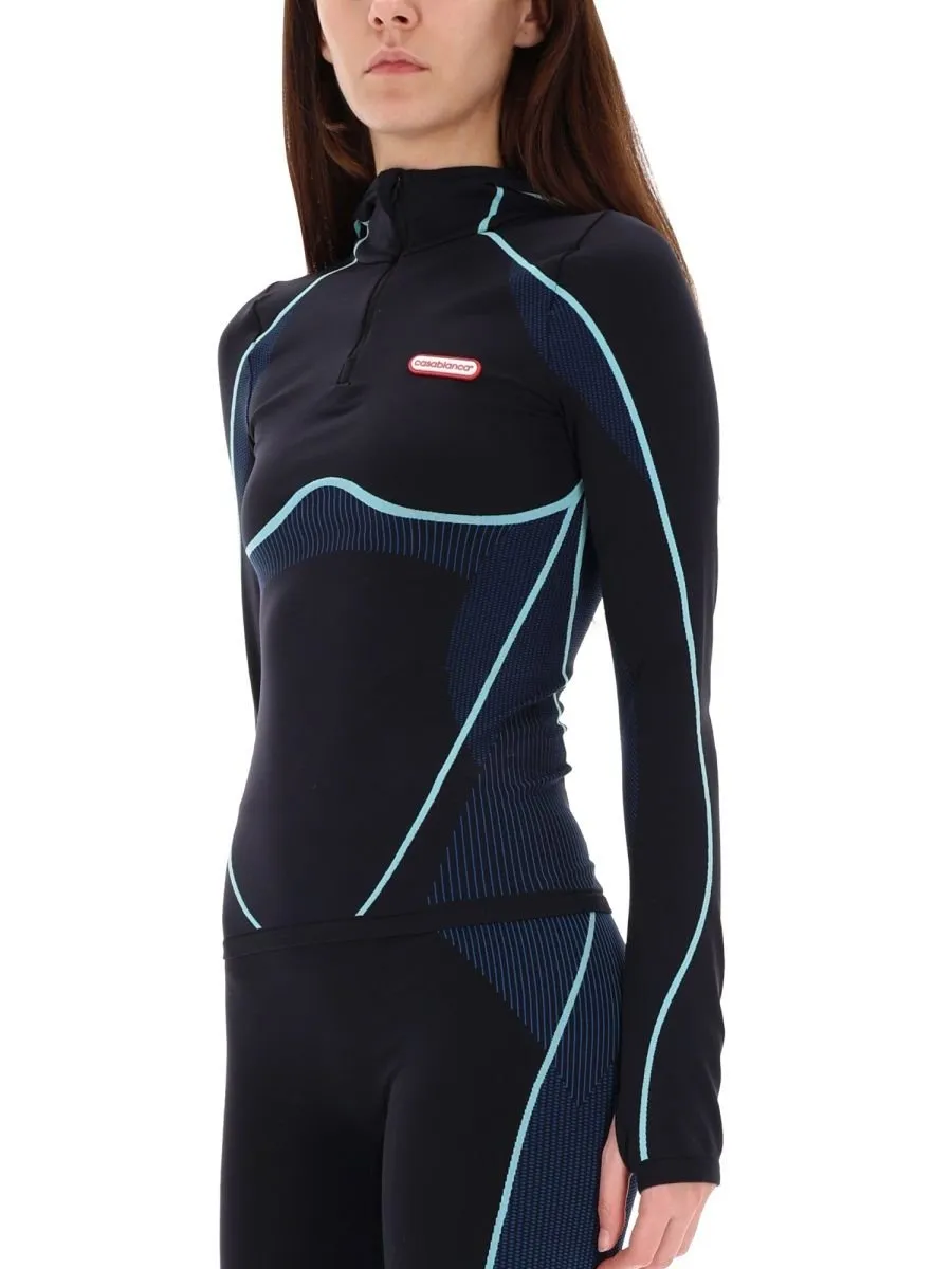 Seamless Hooded Long Sleeve Top