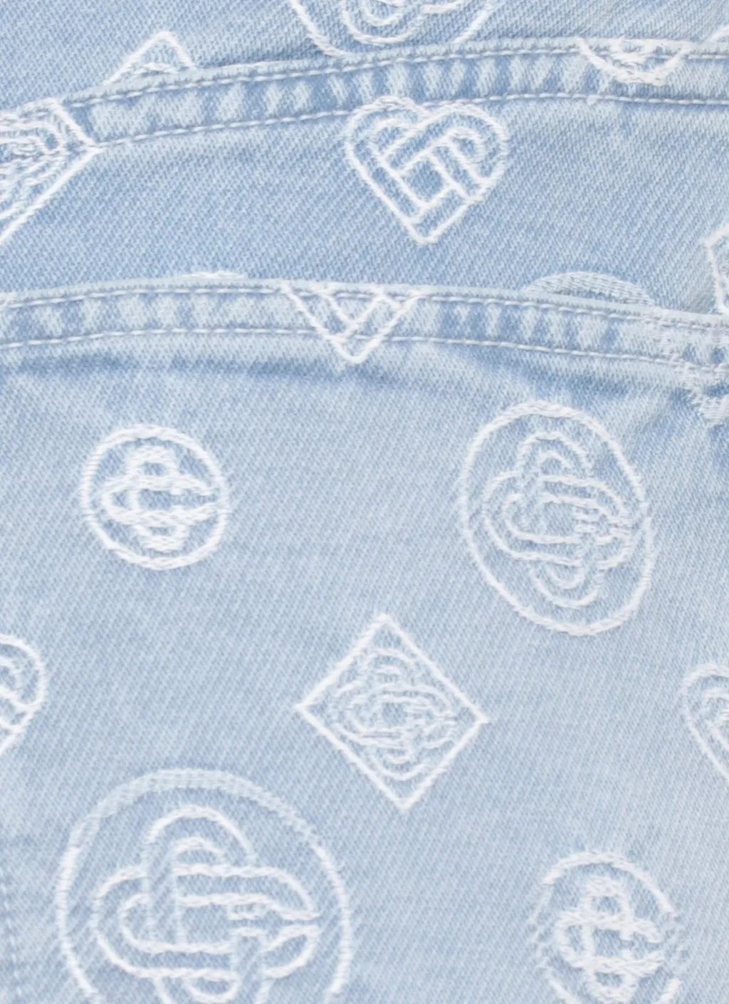 Monogram Denim Logo Patch Skirt
