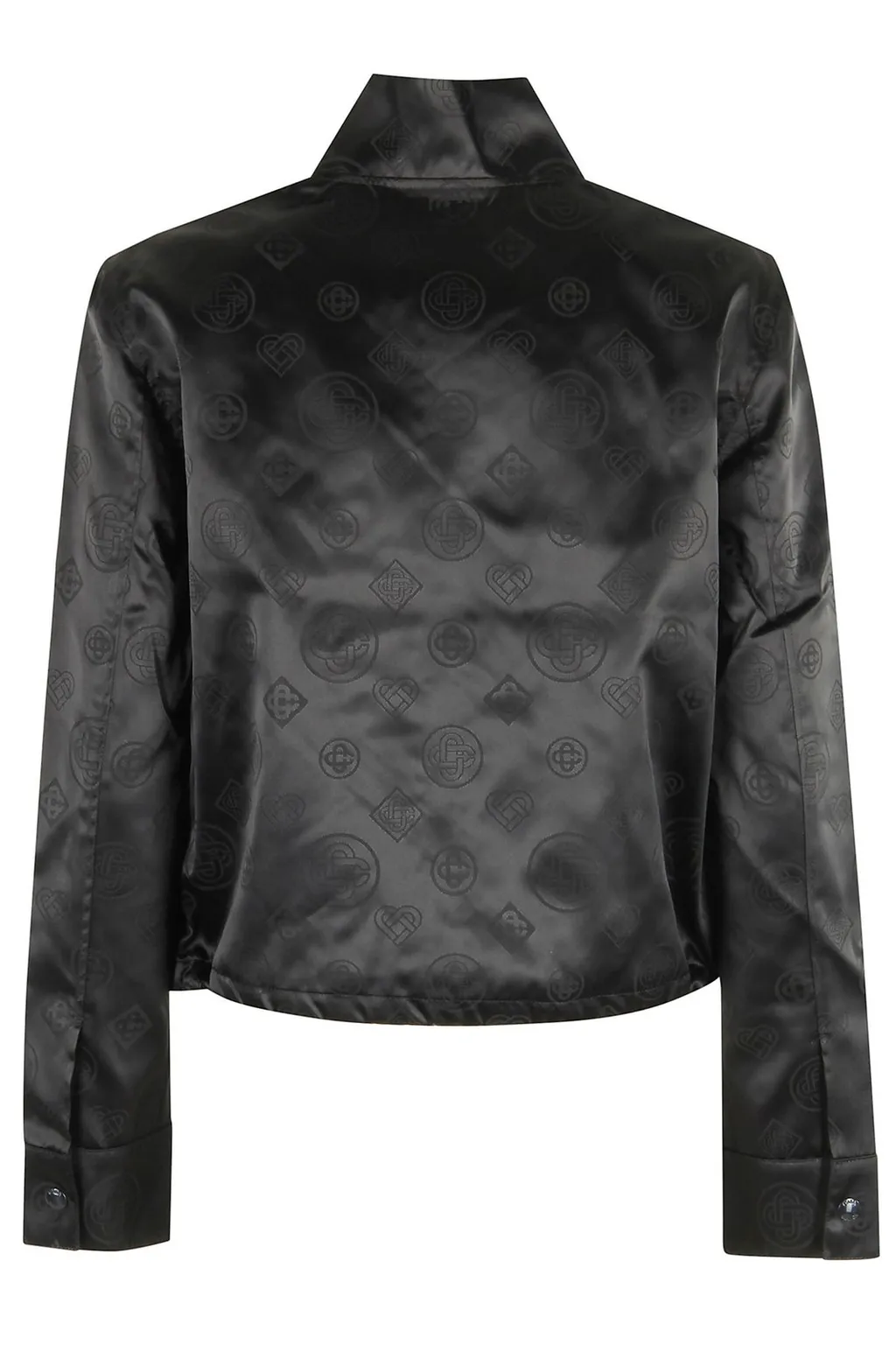 Logo-Pattern Zipped Bomber Jacket