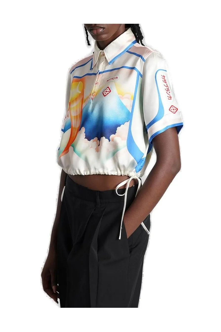 Fuji Dream Short Sleeve Cropped Shirt