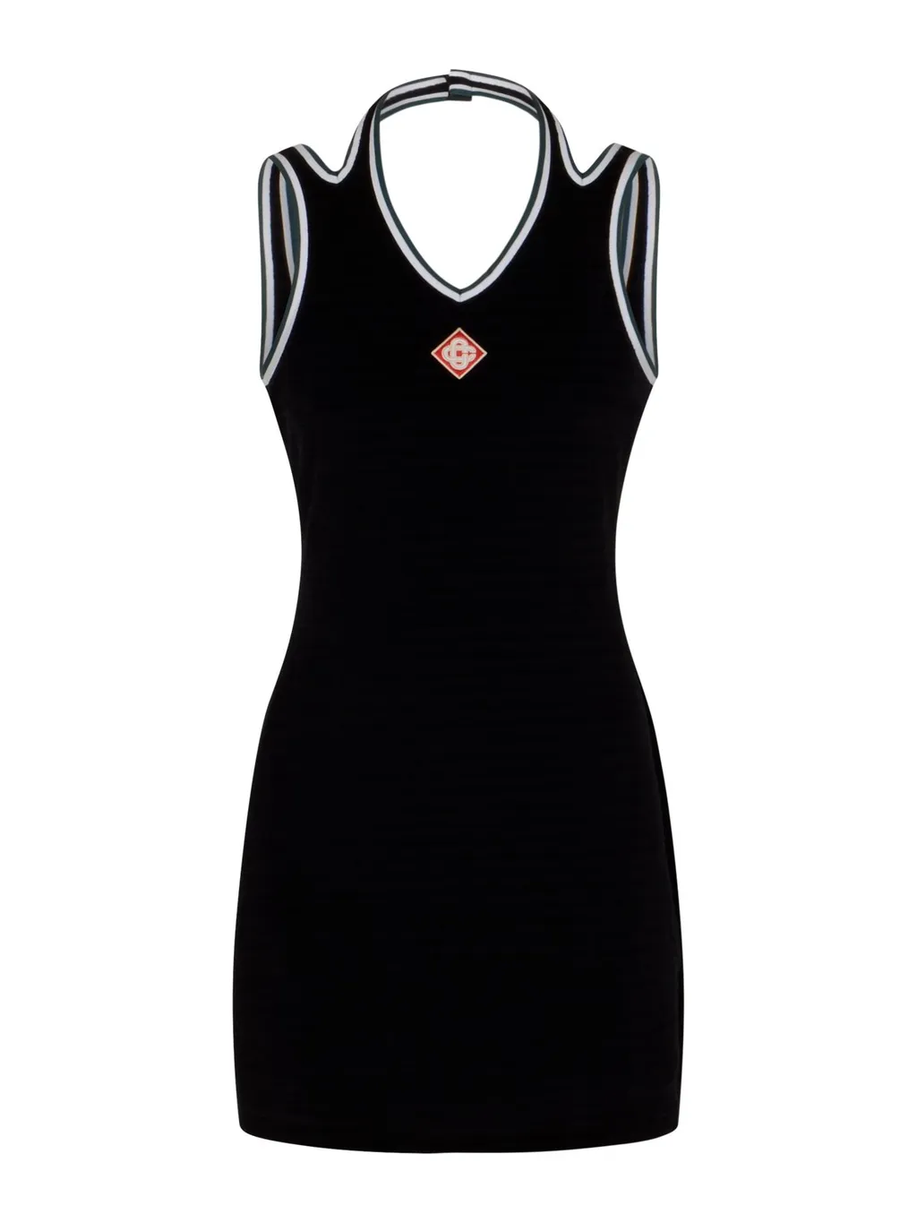 Logo Embroidered Sleeveless Dress