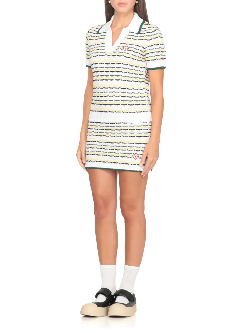Tuck Stitch Knit Mini Skirt