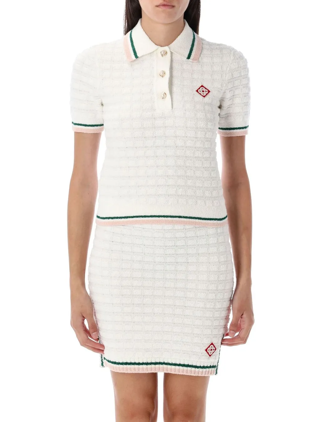 Logo Patch Knit Polo Shirt