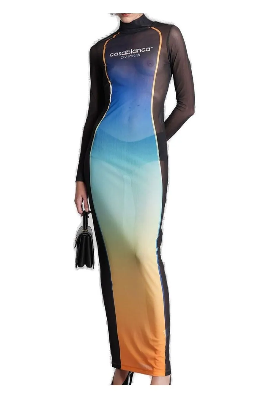 Gradient Effect Long Dress