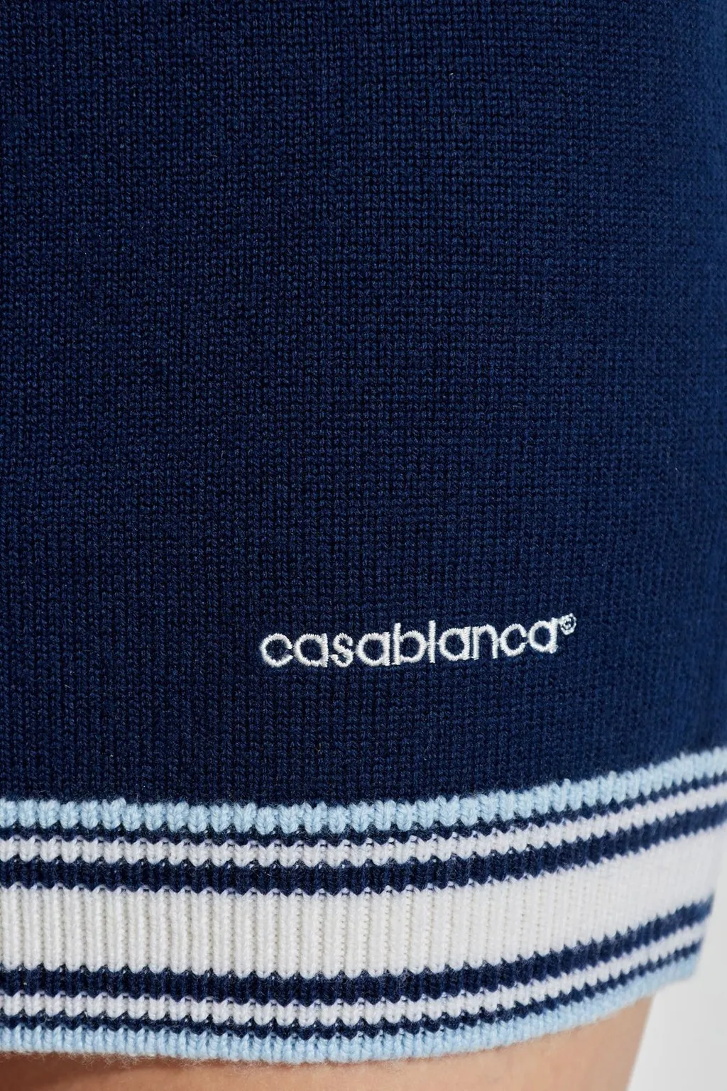 Logo Embroidered Knit Mini Skirt