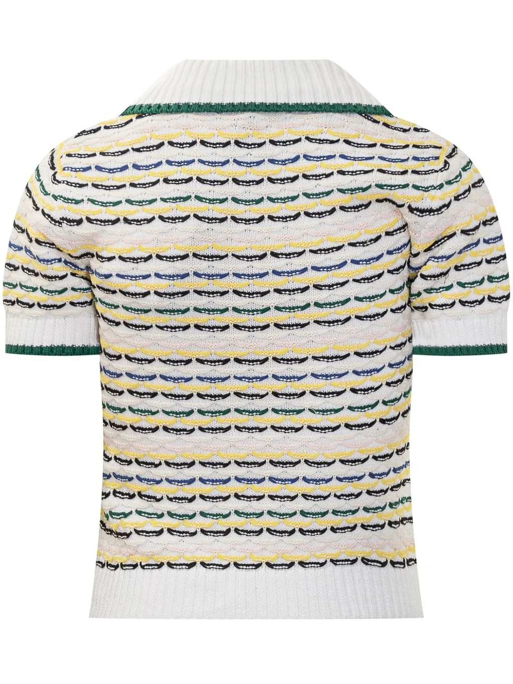 Tuck Stitch Cropped Polo Shirt