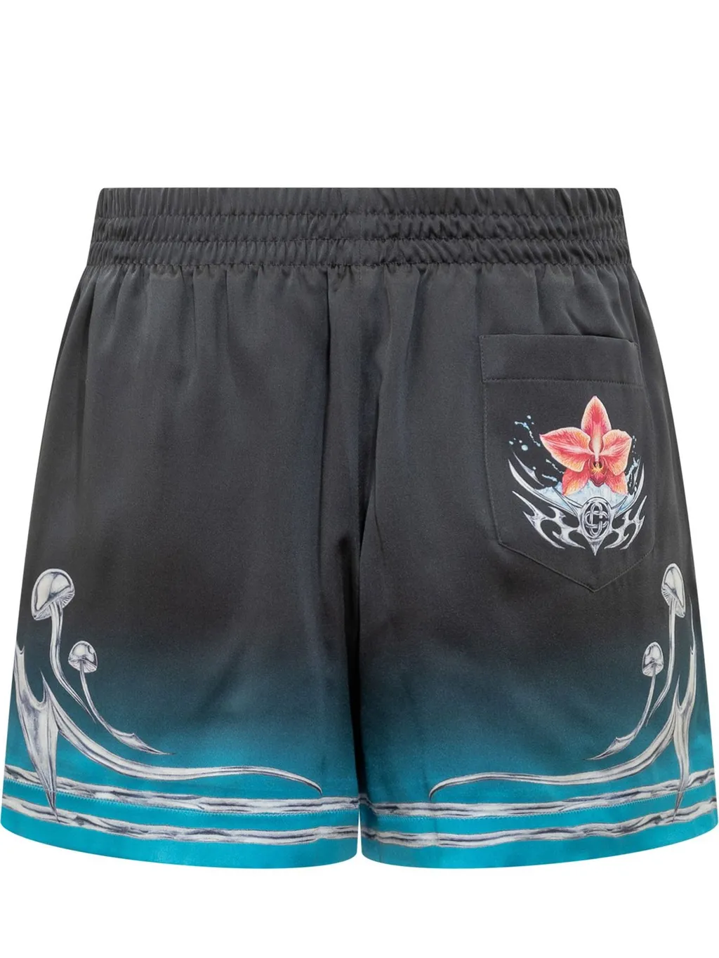 Blades Mushroom-Print Ombre Effect Shorts