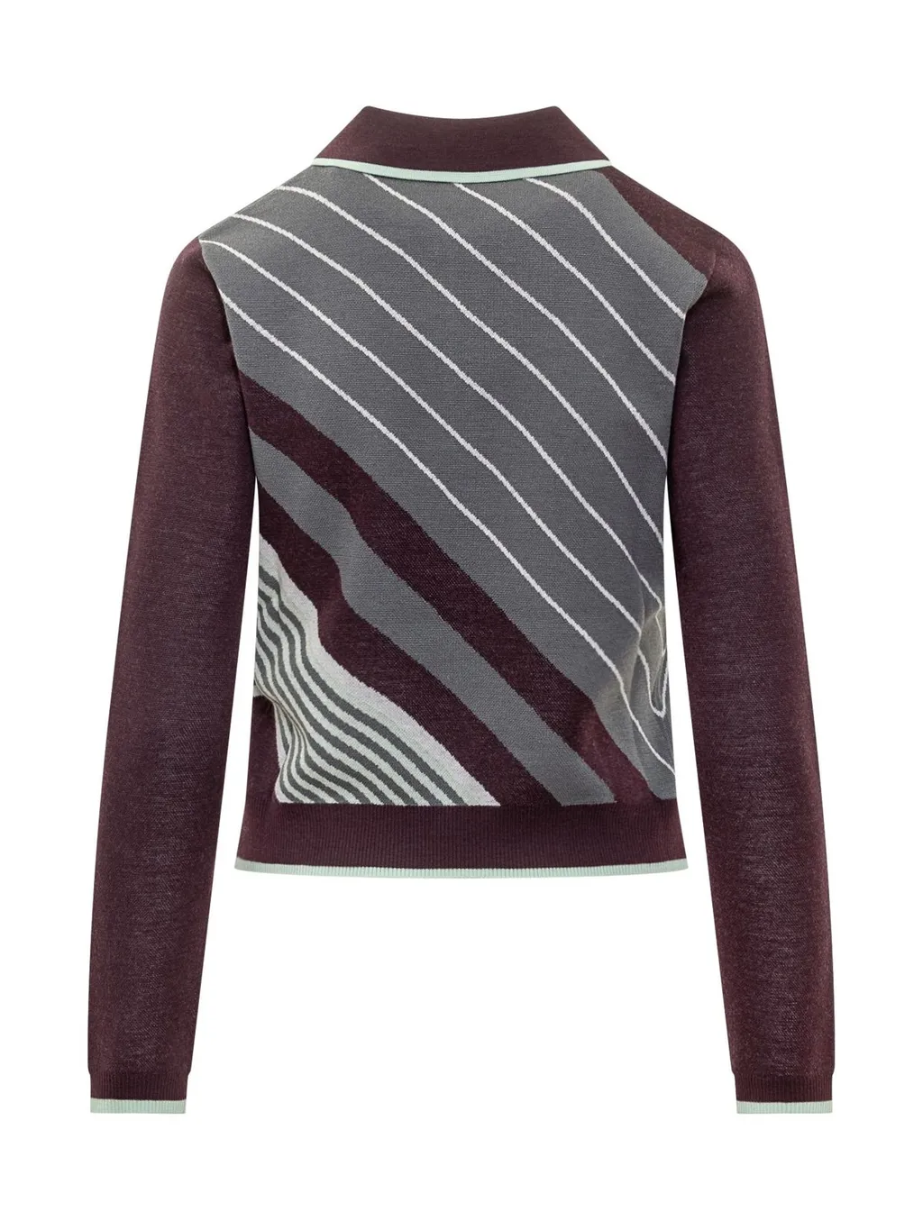 Diagonal Tennis Long Sleeve Polo Shirt