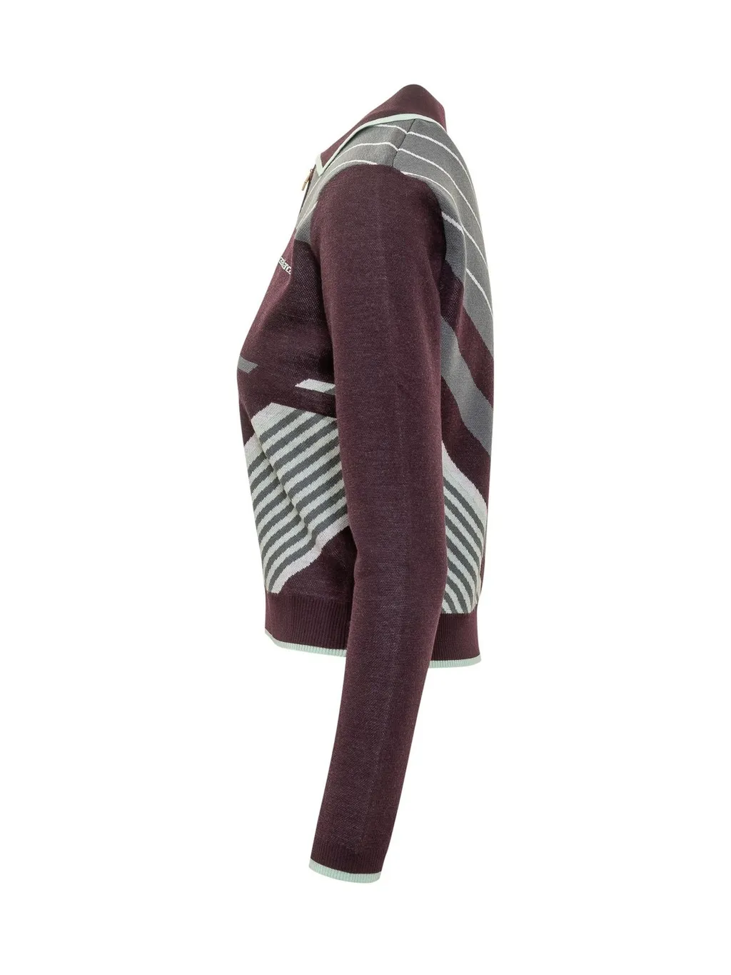 Diagonal Tennis Long Sleeve Polo Shirt
