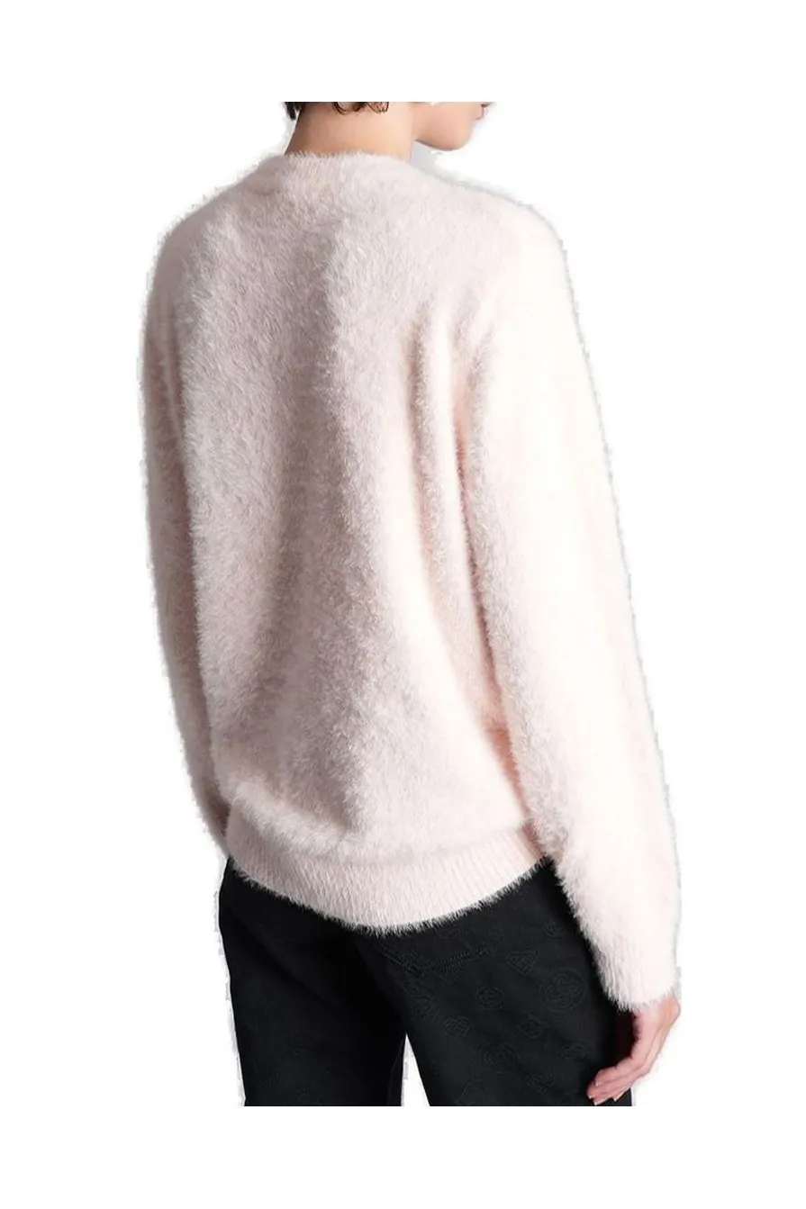 Logo-Embroidered Brushed Jumper