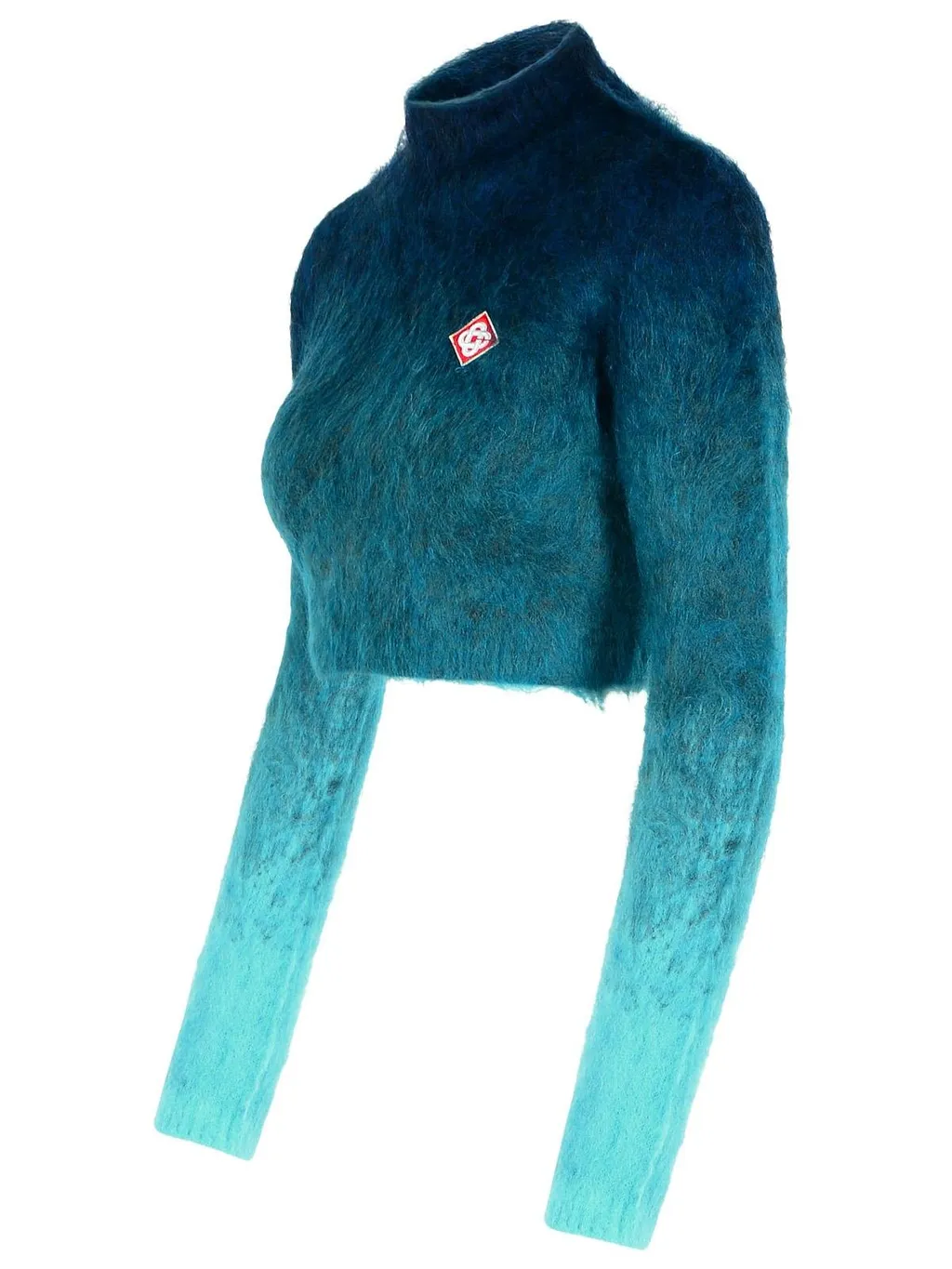 Gradient High-Neck Cropped Jumper