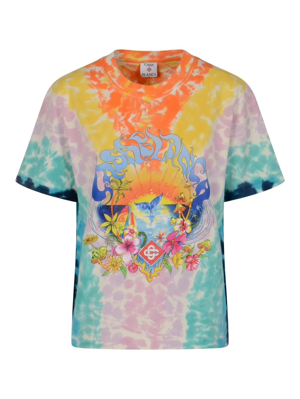 Floral Printed Tie Dye T-Shirt