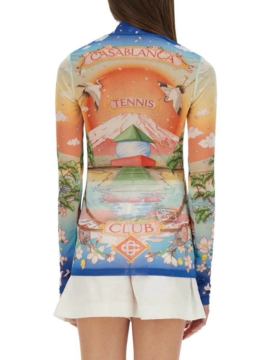 Long-Sleeved High-Neck Top