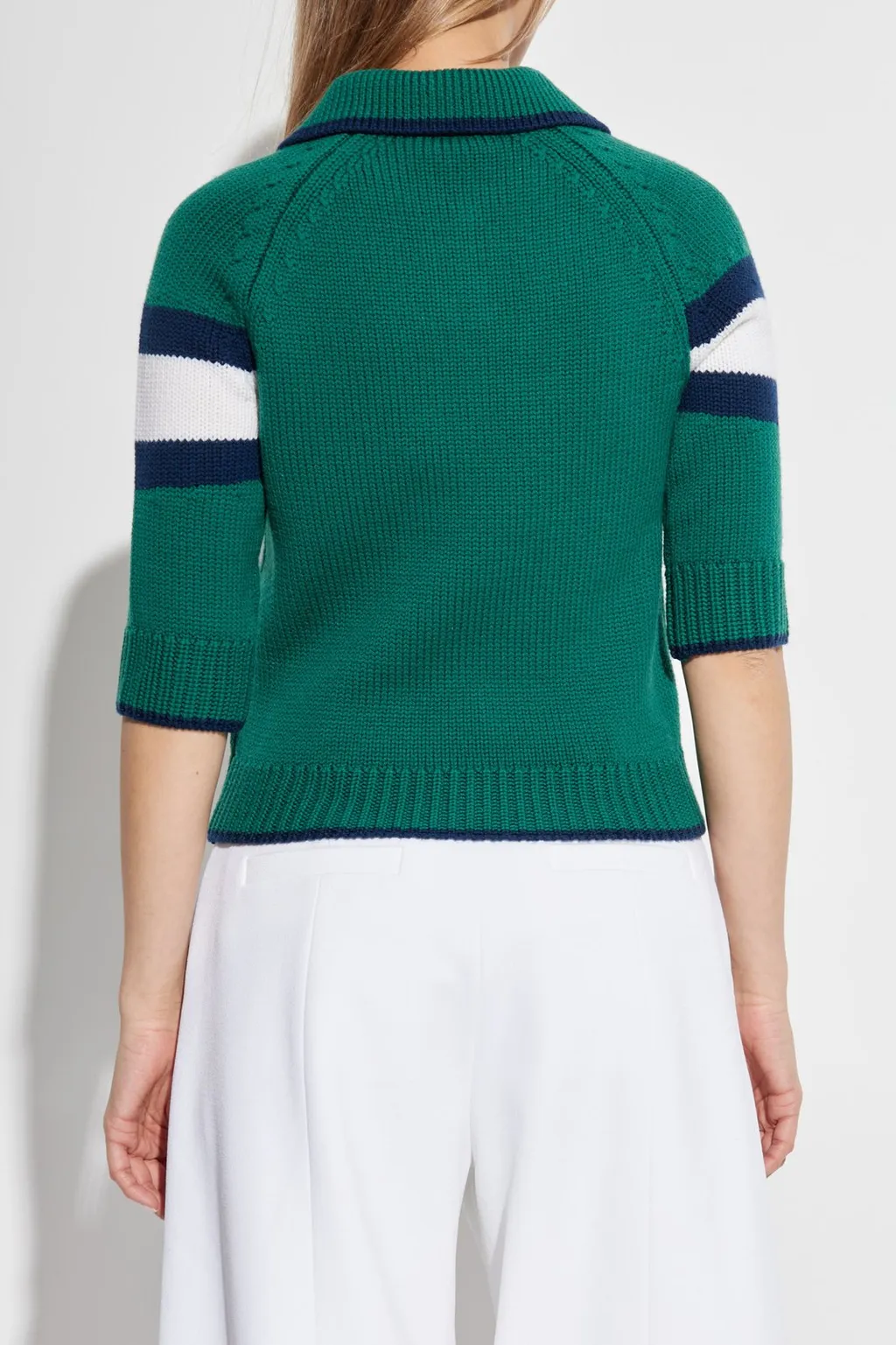 Logo Embroidered Knitted Polo Top