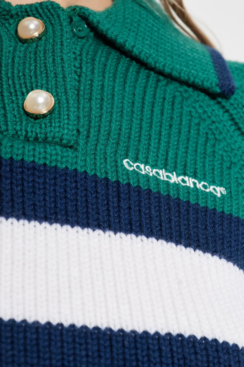 Logo Embroidered Knitted Polo Top