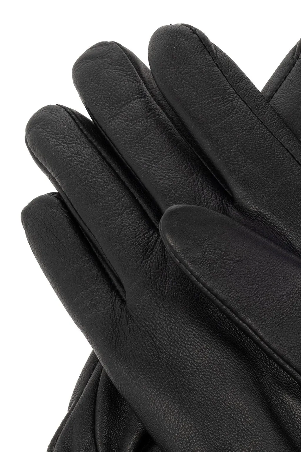 Logo Plaque Ribbed Gloves