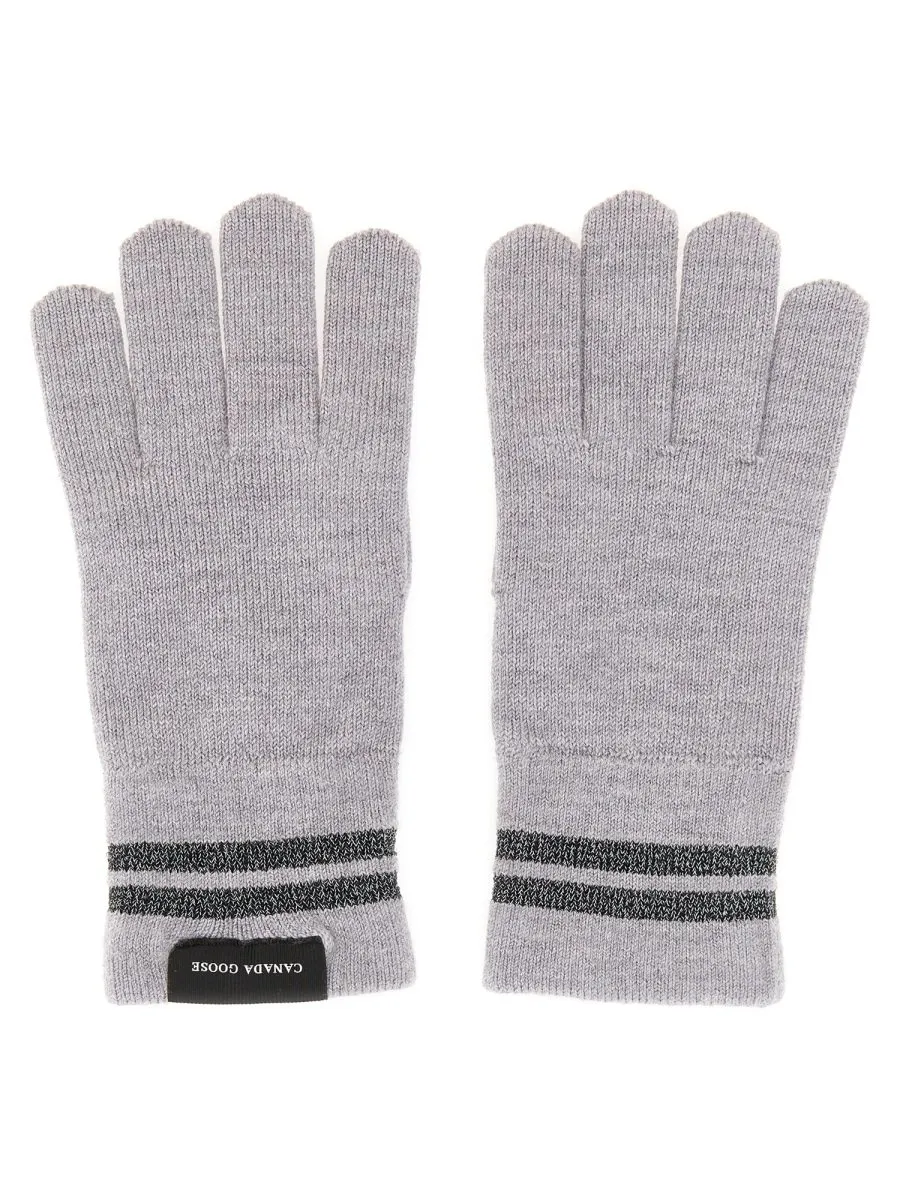 Stripe-Detailed Knitted Gloves